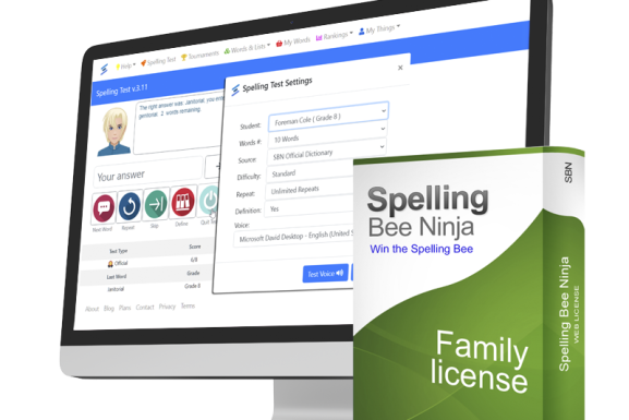 Spelling Bee Training Software Family
