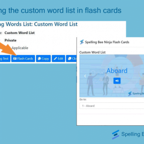 using the custom word list in flash cards