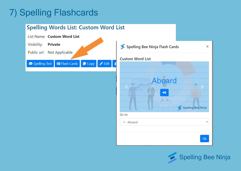 Spelling flashcards
