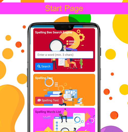Spelling Bee App Start Page