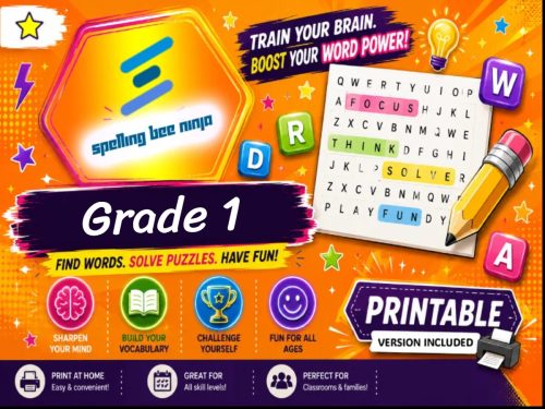 Word Search for grade 1