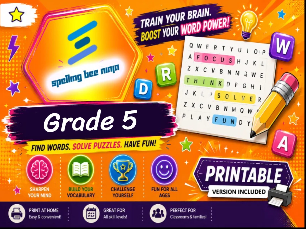 🎮 Word Search for grade 5