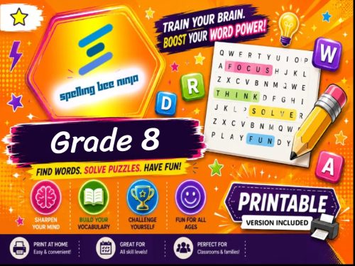 Word Search for grade 8