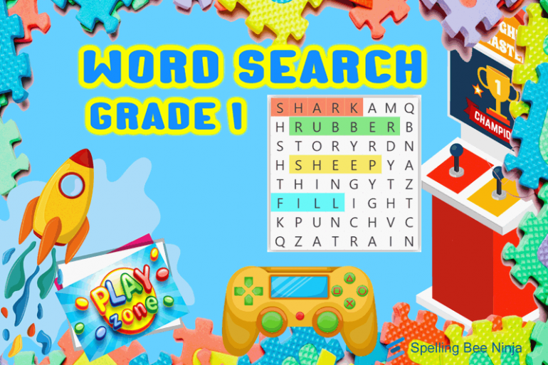 Word search fame for grade 1