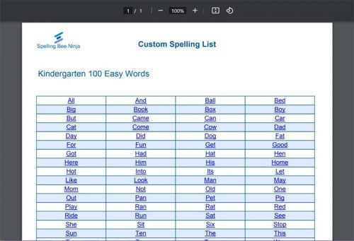 Make Learning Fun with 100 Easy Words for Kindergarten Kids to Spell