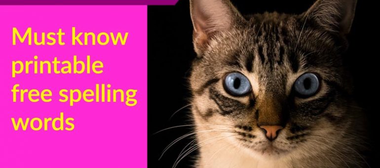Must know printable free spelling words