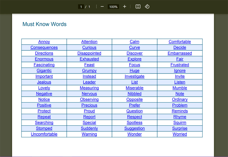 Spelling Bee Memo & List - Y7, PDF