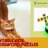 Online and printable kids crossword puzzle