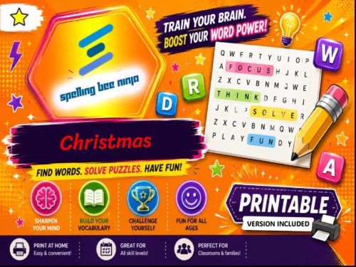 Christmas word search game