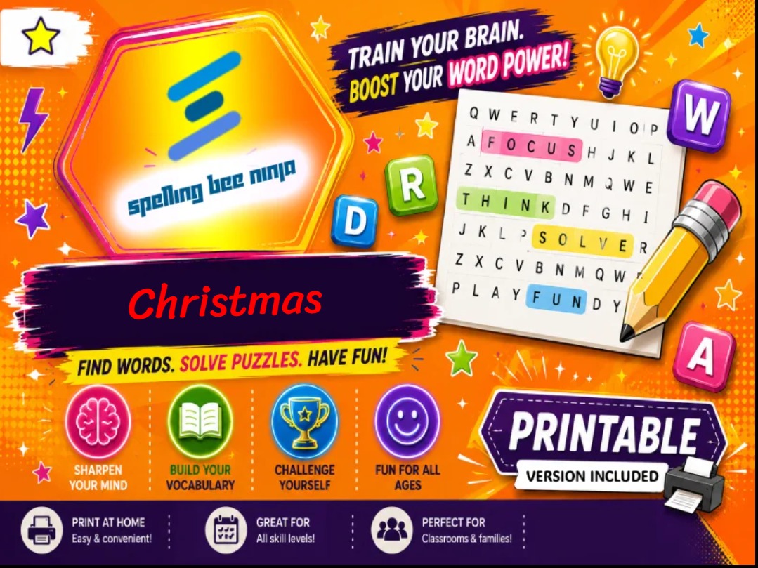 🎮🎄 Printable Christmas word search game online