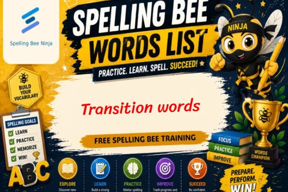 transition words spelling list