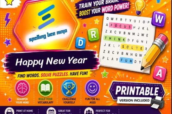 happy new year word search game 