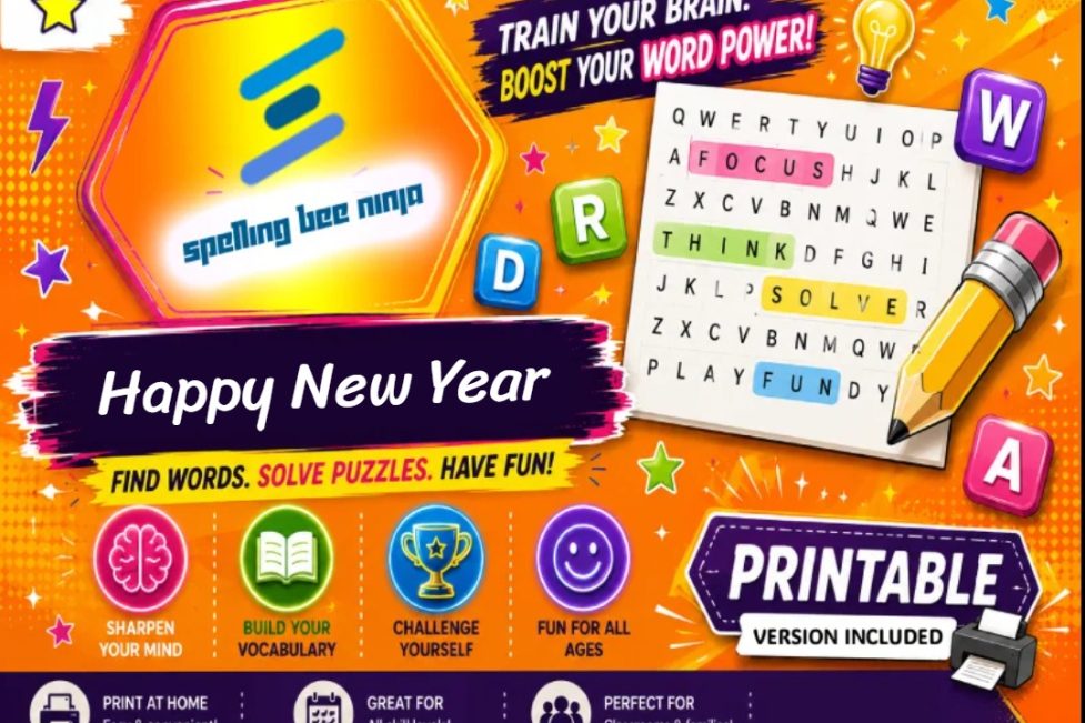 happy new year word search game