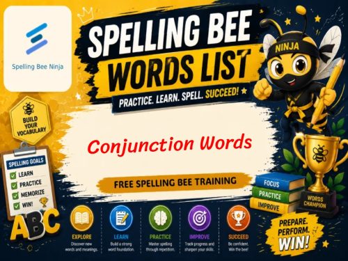 Conjunction Words Spelling List