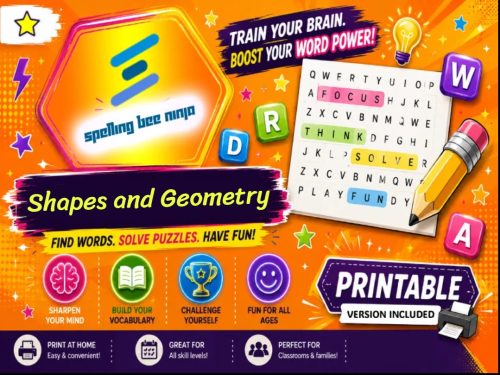Shapes and Geometry Word Search Game