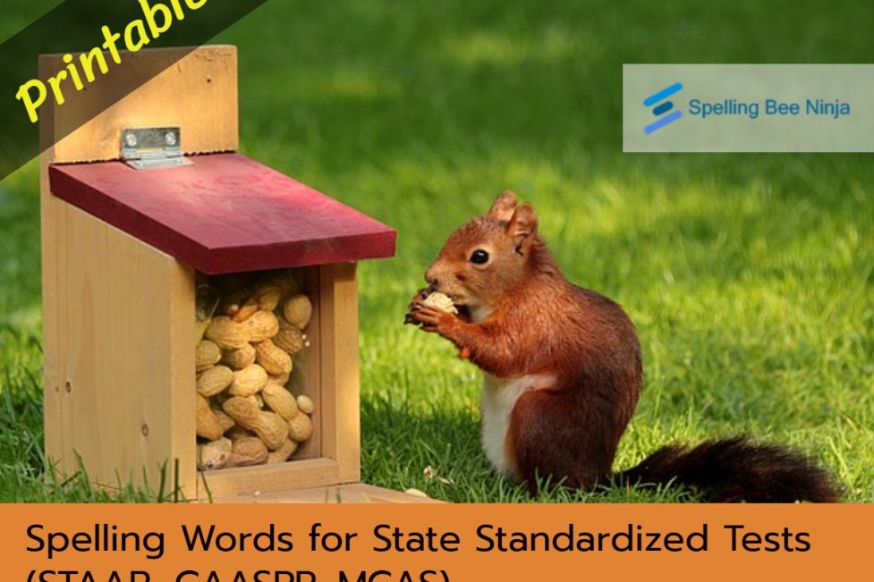 Spelling Words for State Standardized Tests (STAAR, CAASPP, MCAS).