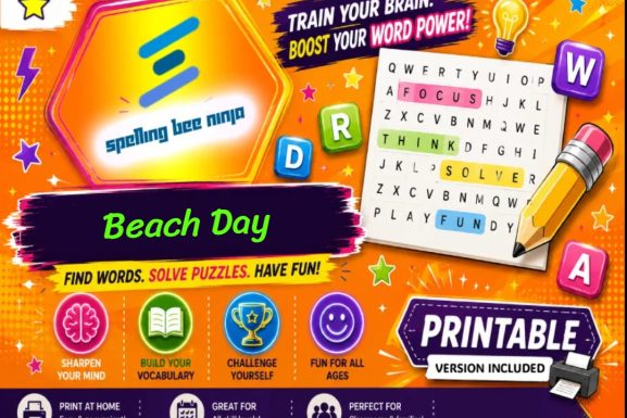 Beach Day Word Search Puzzle
