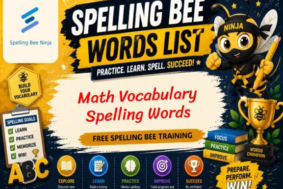 Math Vocabulary Spelling List (Grades 3–6)