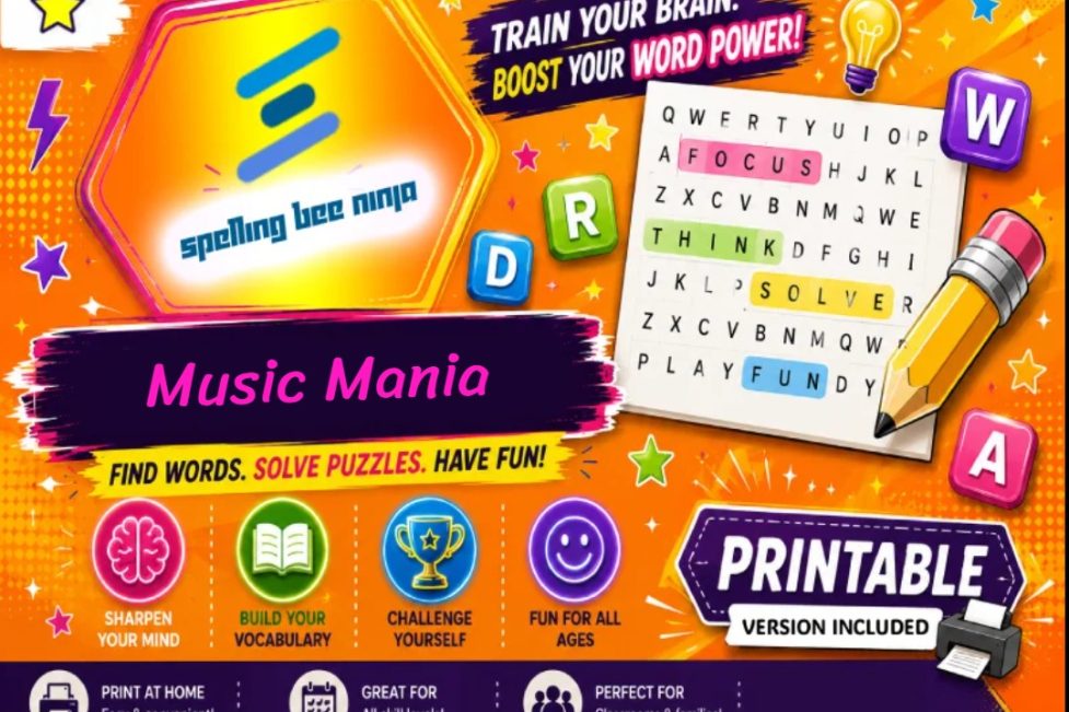 Instruments and Genres Word Search Game