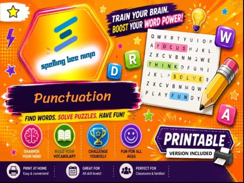 Punctuation Word Search Puzzle