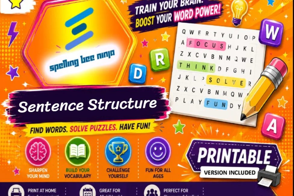 Sentence Structure Word Search puzzle