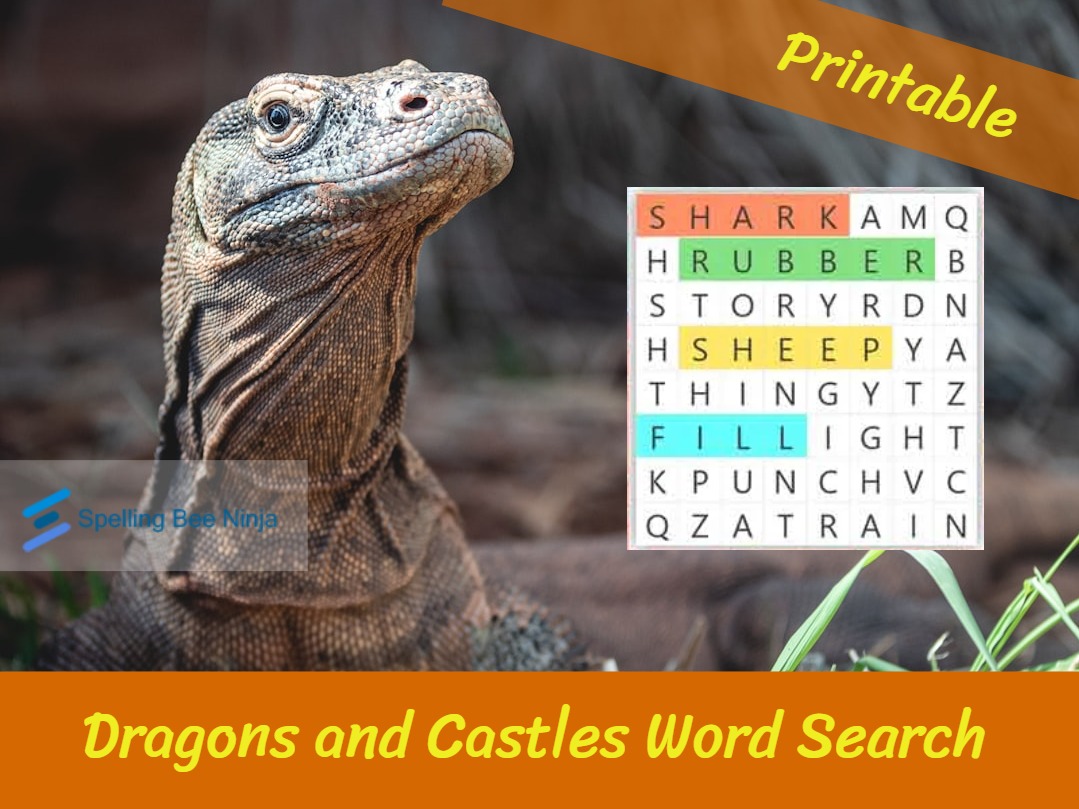 Fantasy Realms: Dragons and Castles Word Search