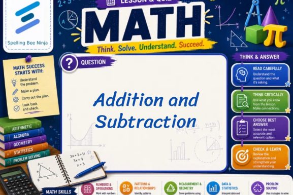 Addition and Subtraction Lesson and Quiz