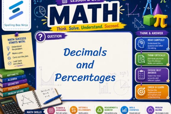 Decimals and Percentages Lesson and Quiz