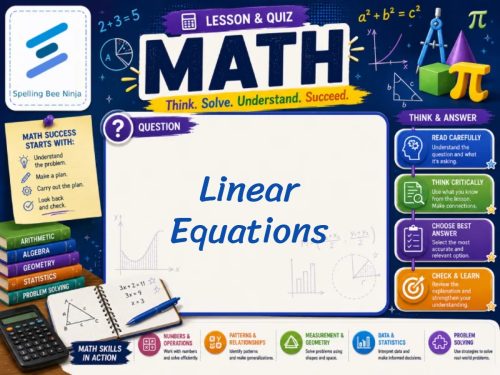 Linear Equations Lesson and Quiz