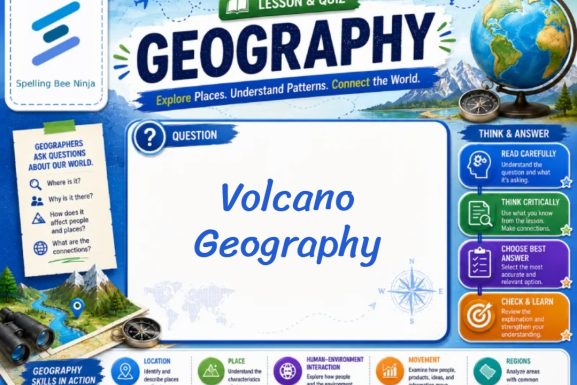 Volcano Geography Lesson and Quiz