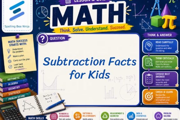Subtraction facts for Kids Lesson and Quiz