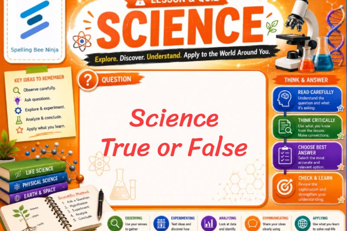 🎓 Science True or False: Interactive General Science Challenge