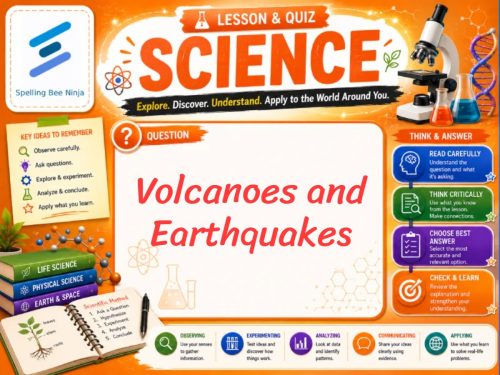 Volcanoes and Earthquakes lesson and quiz