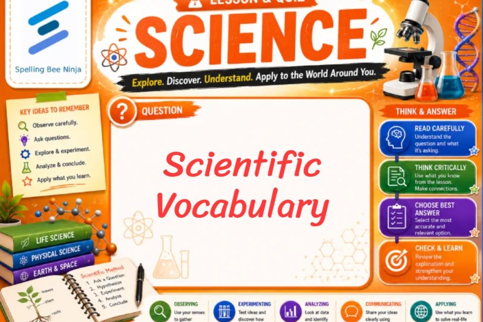 Scientific Vocabulary Lesson and Quiz