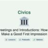 🎓 Greetings and Introductions: How to Make a Good First Impression