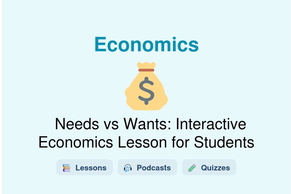 🎓 Needs vs Wants: Interactive Economics Lesson for Students