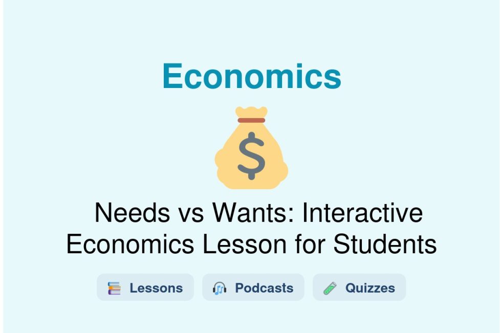 🎓 Needs vs Wants: Interactive Economics Lesson for Students