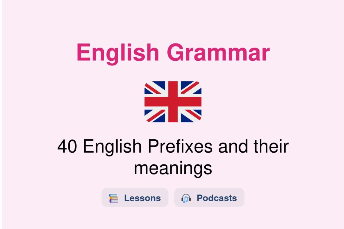 ✈️ 40 English Prefixes and their meanings