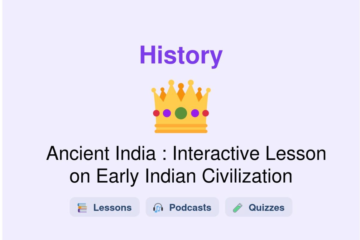 🎓 Ancient India : Interactive Lesson on Early Indian Civilization