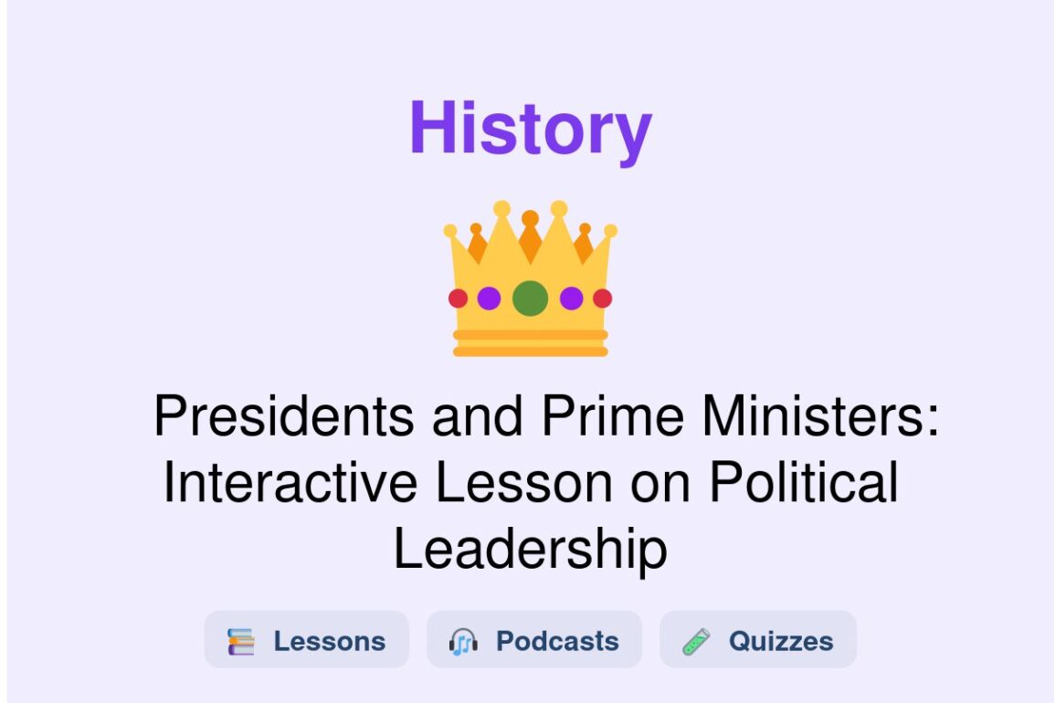 🎓 Presidents and Prime Ministers: Interactive Lesson on Political Leadership
