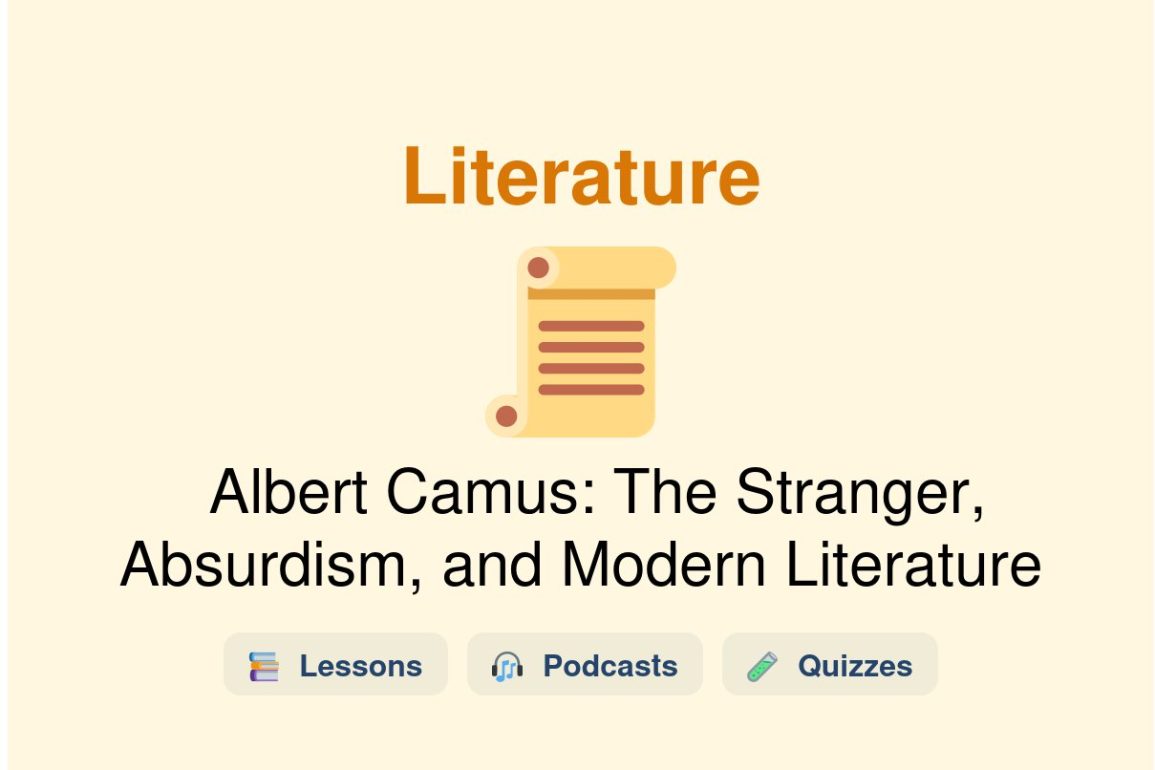 🎓 Albert Camus: The Stranger, Absurdism, and Modern Literature
