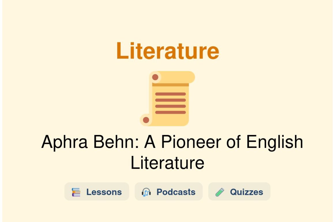 🎓 Aphra Behn: A Pioneer of English Literature