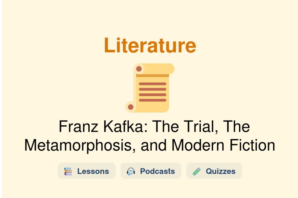 🎓 Franz Kafka: The Trial, The Metamorphosis, and Modern Fiction
