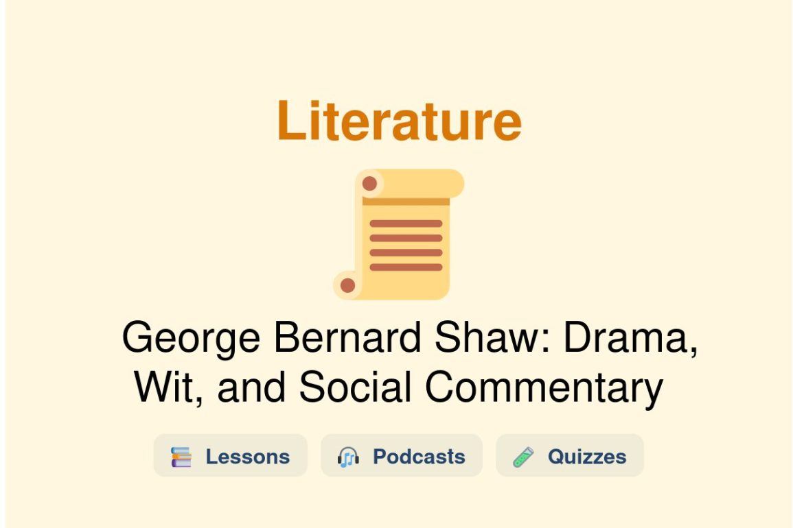 🎓 George Bernard Shaw: Drama, Wit, and Social Commentary