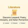 🎓 Giacomo Leopardi: Poetry, Philosophy, and Italian Romanticism