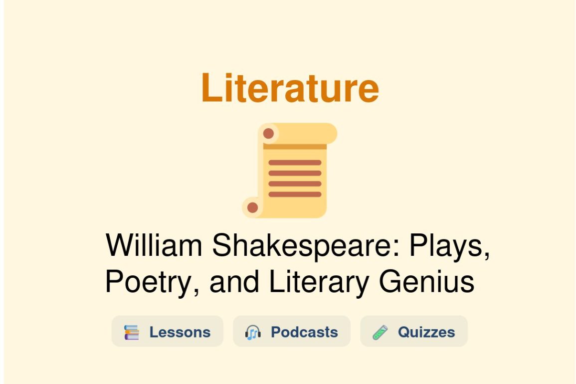 🎓 William Shakespeare: Plays, Poetry, and Literary Genius
