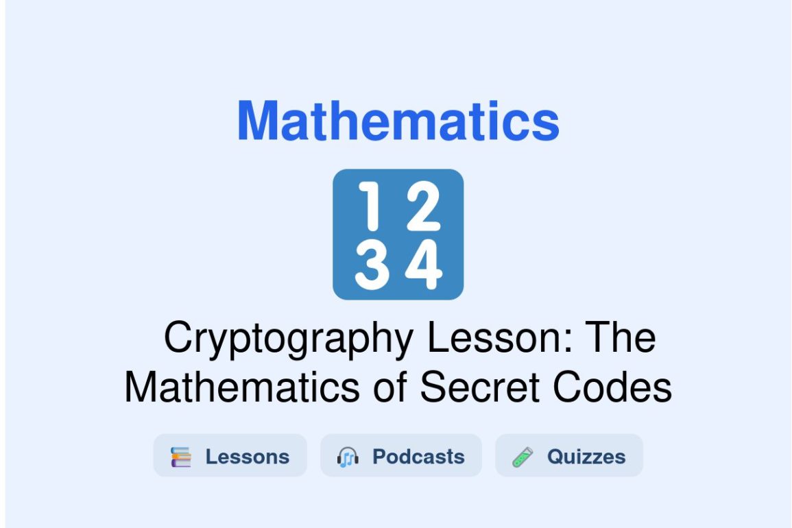 🎓 Cryptography Lesson: The Mathematics of Secret Codes