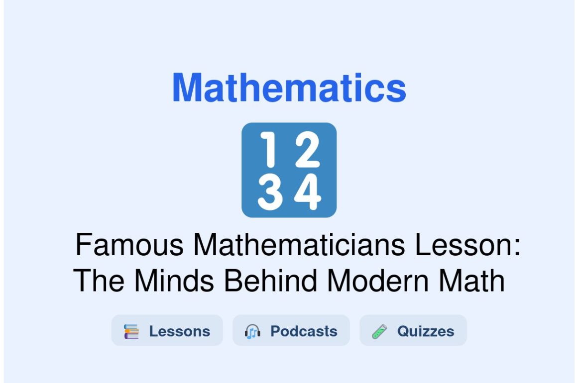 🎓 Famous Mathematicians Lesson: The Minds Behind Modern Math