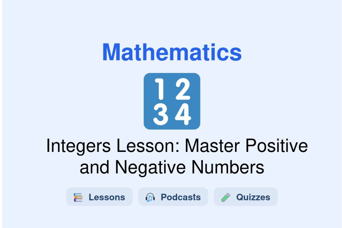 🎓 Integers Lesson: Master Positive and Negative Numbers