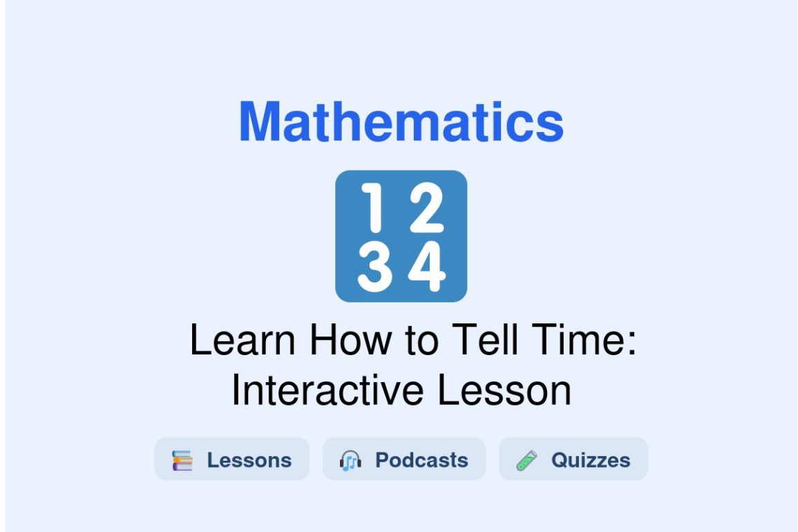 🎓 Learn How to Tell Time: Interactive Lesson